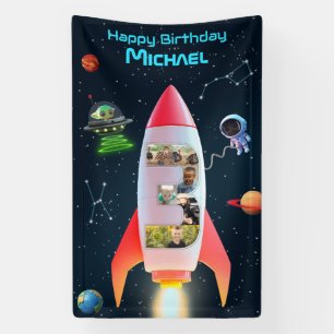 Banderoles Immense Trois avec photos   3e Anniversaire Space 