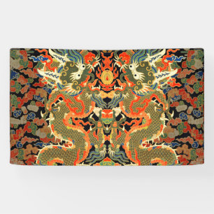 Banderoles Impression de textile de dragon chinois vintage Ar