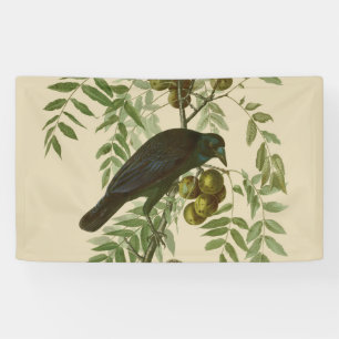 Banderoles Impression d'oiseau Grackle violet d'Audubon Botan