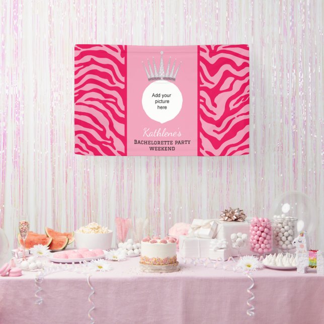 Banderoles Impression zèbre rose (Fête)