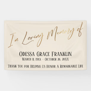 Banderoles In Love Memory of Gold Handwriting on Cream