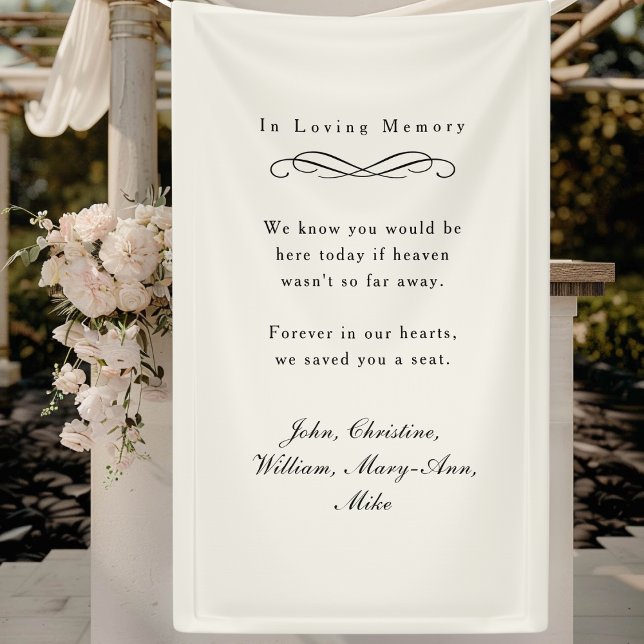 Banderoles "In Loving Memory" Elegant Wedding Memorial Beige ("In Loving Memory" Elegant Wedding Memorial Beige Banner)