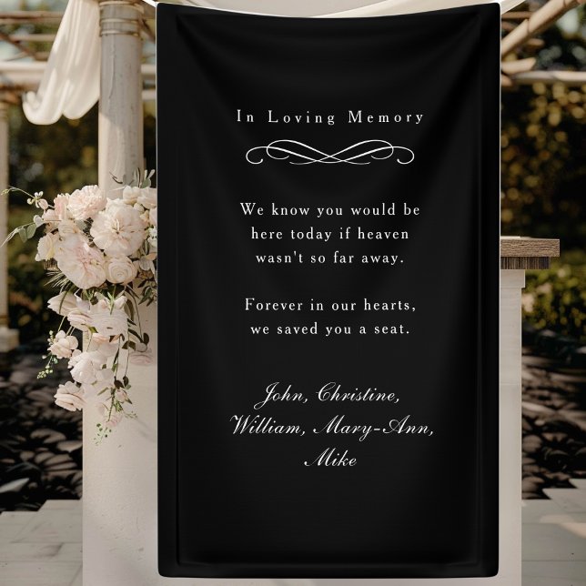 Banderoles "In Loving Memory" Elegant Wedding Memorial Black ("In Loving Memory" Elegant Wedding Memorial Black Banner)