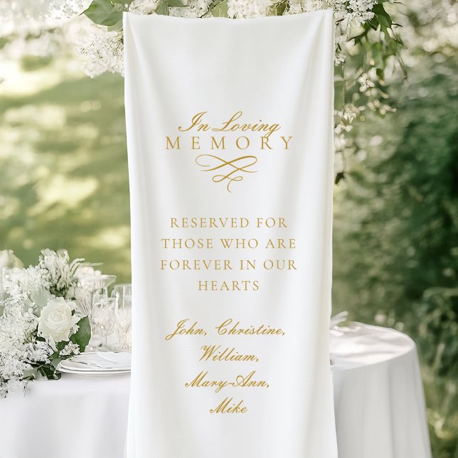 Banderoles In Loving Memory! White Wedding Memorial (In Loving Memory! White Wedding Memorial Banner with your Text)