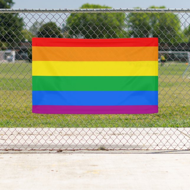 Banderoles Indicateur Gay pride traditionnel (En situation)
