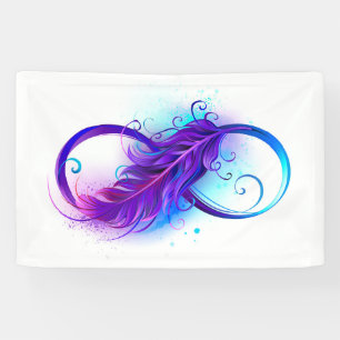 Banderoles Infini avec plume violette