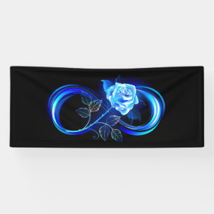 Banderoles Infini lumineux avec rose bleue