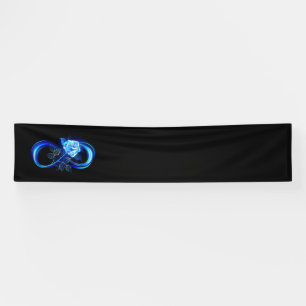 Banderoles Infini lumineux avec rose bleue
