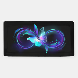 Banderoles Infinité brillante avec papillon magique