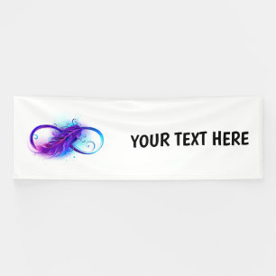 Banderoles Infinity with purple feather
