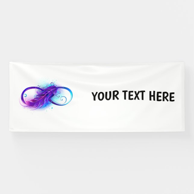 Banderoles Infinity with purple feather (Horizontal)