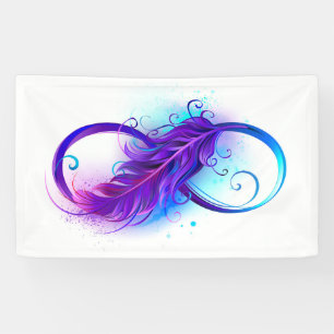 Banderoles Infinity with purple feather