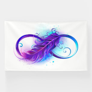 Banderoles Infinity with purple feather