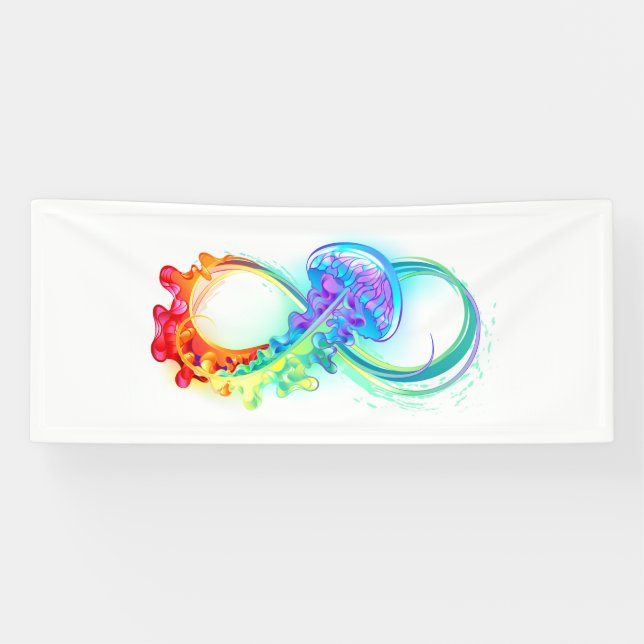 Banderoles Infinity with Rainbow Jellyfish (Horizontal)