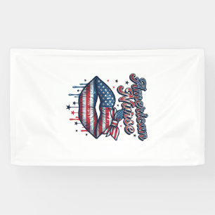 Banderoles Infirmière Américaine Lips Patriotic Vector Design