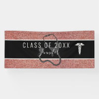 Infirmière diplômée Caduceus Rose Parties scintill