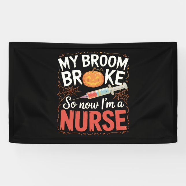 Banderoles Infirmière Drôle Halloween Infirmière Essentiel T- (Horizontal)