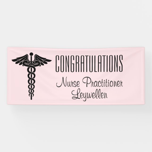 Banderoles Infirmière EMT de félicitations de caducée (Horizontal)