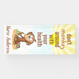 Banderoles Infirmière ; Ne pas singer autour de la santé ; Pe