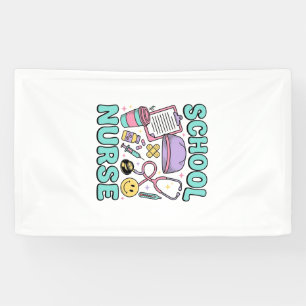 Banderoles Infirmière scolaire chemise vintage design de coll