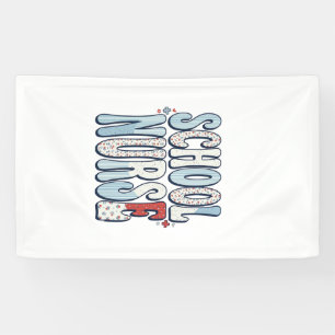 Banderoles Infirmière scolaire vintage floral typographie con