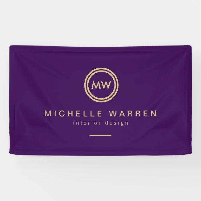 Banderoles Initiales du monogramme circulaire moderne sur le  (Horizontal)