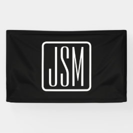 Banderoles Initiales Monogrammées Modernes | Noir & Blanc