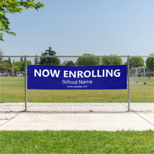 Banderoles Inscrivez maintenant le nom de l'école bleu et bla