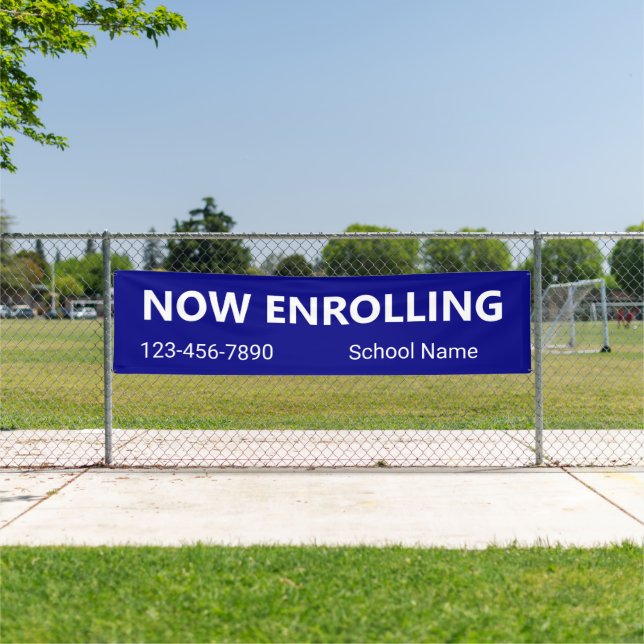 Banderoles Inscrivez maintenant Nom de l'école bleu et blanc  (Insitu)