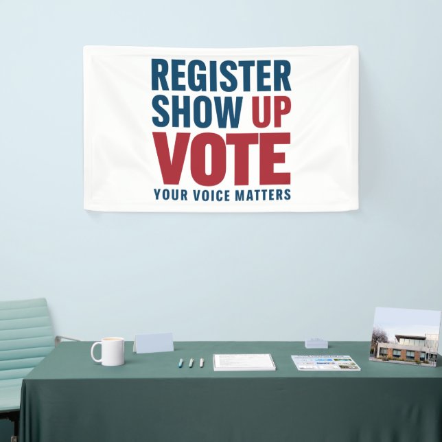 Banderoles Inscrivez-vous Montrer Voter Votre Voix Compte Éle (Salon professionnel)