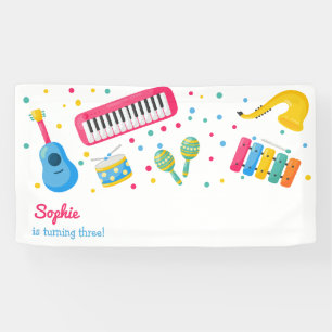 Banderoles Instruments de musique anniversaire de enfant