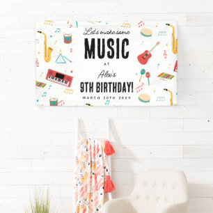 Banderoles Instruments de musique Thème de fête d'anniversair