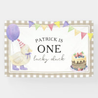 Invitation d'anniversaire pour 1 an avec un caneto