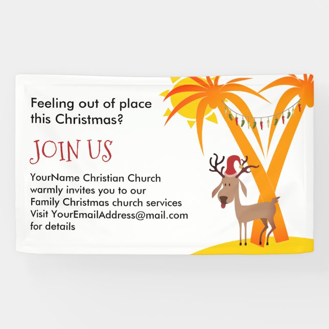 Banderoles Invitation de l'église de Noël (Horizontal)