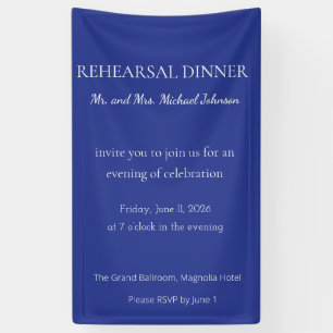Banderoles Invitation de mariage minimal audacieuse en bleu p