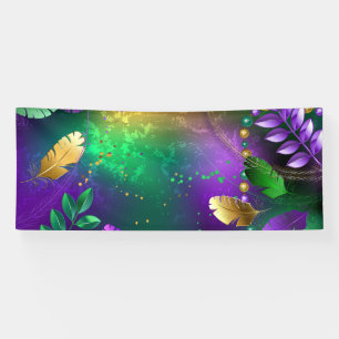 Banderoles Iridescente mardi gras arrière - plan avec perles
