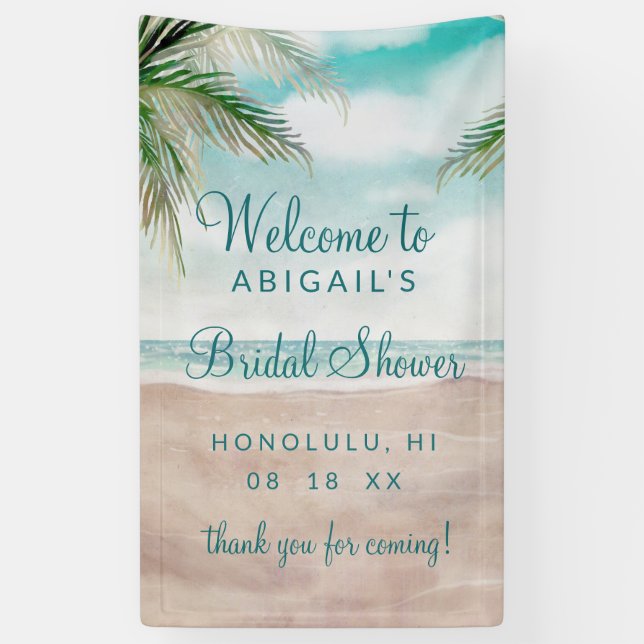 Banderoles Island Breeze Tropical Beach Fête des mariées Bien (Vertical)