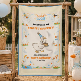 Banderoles It’s ONE Silly Goose Retro 1st Birthday Fun Modern
