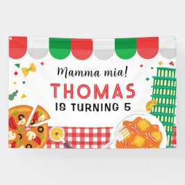 Banderoles Italian Birthday Party backdrop