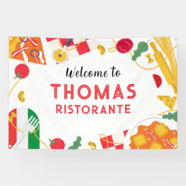 Banderoles Italian Ristorante Party Birthday backdrop