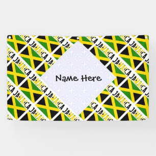 Banderoles Jamaïque et drapeau jamaïcain en mosaïque avec vot
