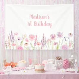 Banderoles Jardin Fleur sauvage rose Anniversaire