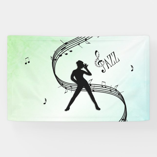 Banderoles Jazz Dance Green Music (Horizontal)