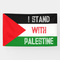 Je me tiens avec le drapeau palestinien