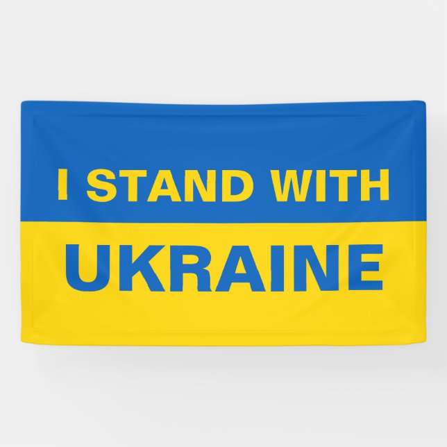 Banderoles Je me tiens avec le drapeau ukrainien de l'Ukraine (Horizontal)