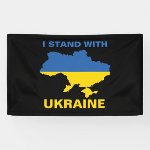 Banderoles Je me tiens avec l'Ukraine drapeau et carte ukrain