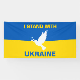 Banderoles Je me tiens avec l'Ukraine Pavillon ukrainien Dove