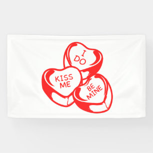 Banderoles Je m'embrasse Fais moi tien Saint-Valentin 3x5 Vin