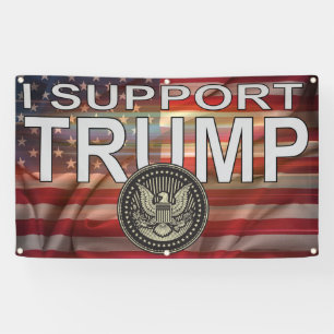 Banderoles Je soutiens Trump et le drapeau