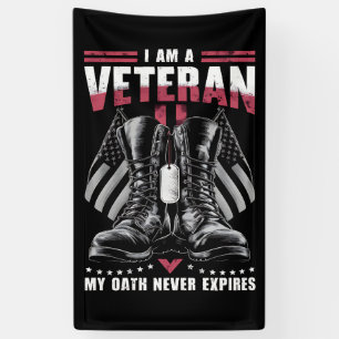 Banderoles Je suis un vétéran Mon serment n'expire jamais Jou